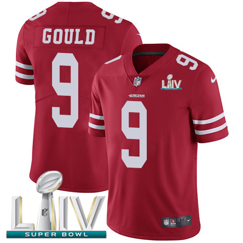 San Francisco 49ers Nike #9 Robbie Gould Red Super Bowl LIV 2020 Team Color Youth Stitched NFL Vapor Untouchable Limited Jersey->youth nfl jersey->Youth Jersey